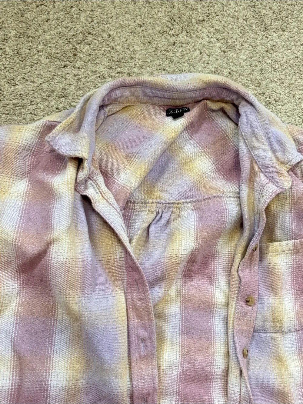 J crew purple lilac flannel shirt Womens XS
